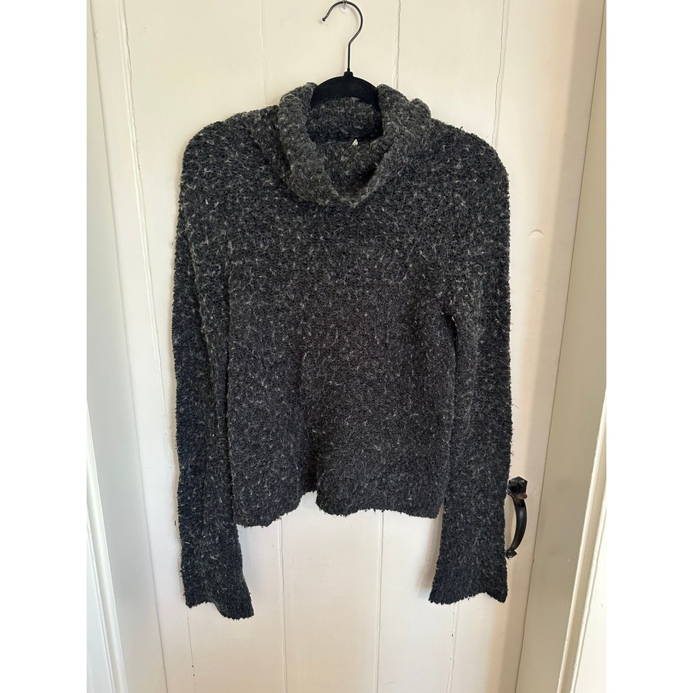 J. Crew Womens Charcoal Gray Bouclé Knit Turtleneck Sweater Long Sleeve